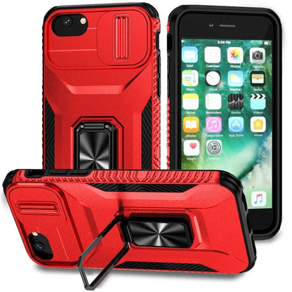 For iPhone 7 4.7 inch / 8 4.7 inch / SE (2020) / SE (2022) Case Anti-dust PC+TPU Cover with Slide Lens Lid