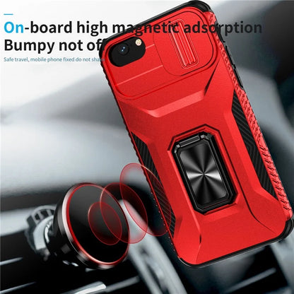 For iPhone 7 4.7 inch / 8 4.7 inch / SE (2020) / SE (2022) Case Anti-dust PC+TPU Cover with Slide Lens Lid