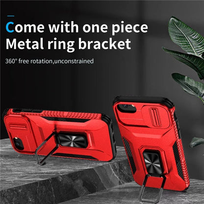 For iPhone 7 4.7 inch / 8 4.7 inch / SE (2020) / SE (2022) Case Anti-dust PC+TPU Cover with Slide Lens Lid