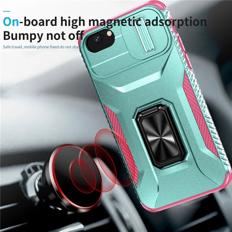 For iPhone 7 4.7 inch / 8 4.7 inch / SE (2020) / SE (2022) Case Anti-dust PC+TPU Cover with Slide Lens Lid