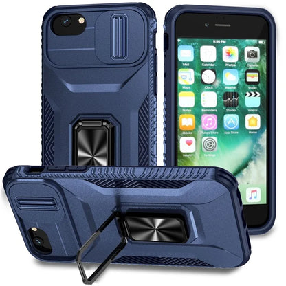 For iPhone 7 4.7 inch / 8 4.7 inch / SE (2020) / SE (2022) Case Anti-dust PC+TPU Cover with Slide Lens Lid