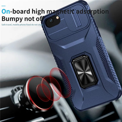 For iPhone 7 4.7 inch / 8 4.7 inch / SE (2020) / SE (2022) Case Anti-dust PC+TPU Cover with Slide Lens Lid