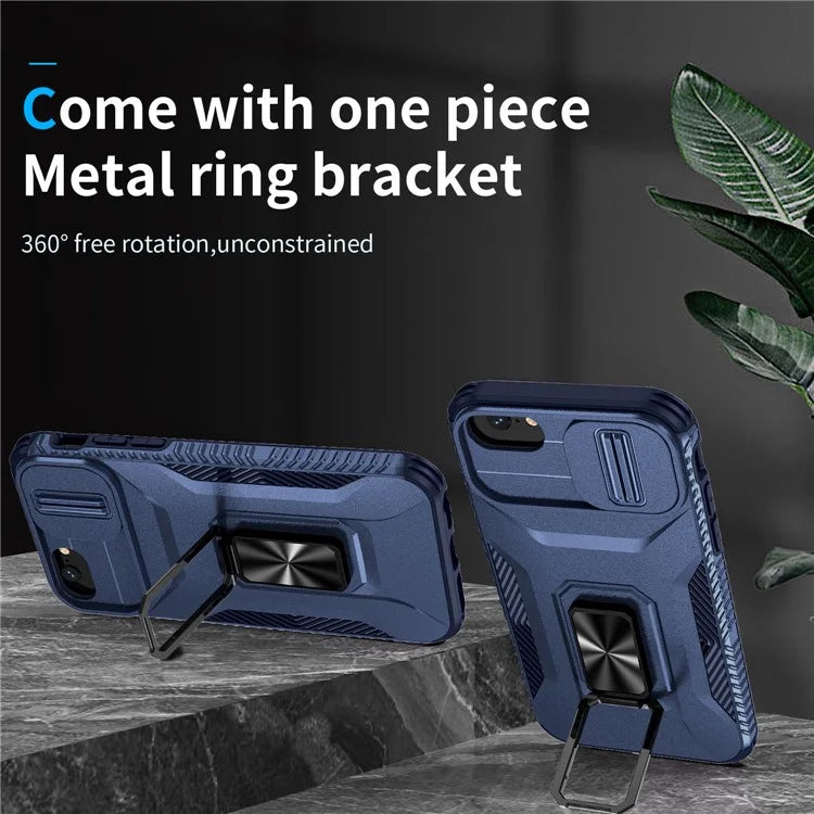 For iPhone 7 4.7 inch / 8 4.7 inch / SE (2020) / SE (2022) Case Anti-dust PC+TPU Cover with Slide Lens Lid
