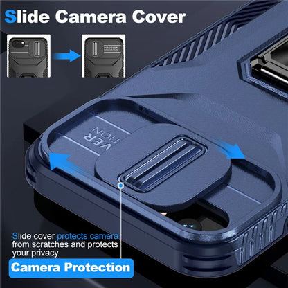 For iPhone 7 4.7 inch / 8 4.7 inch / SE (2020) / SE (2022) Case Anti-dust PC+TPU Cover with Slide Lens Lid