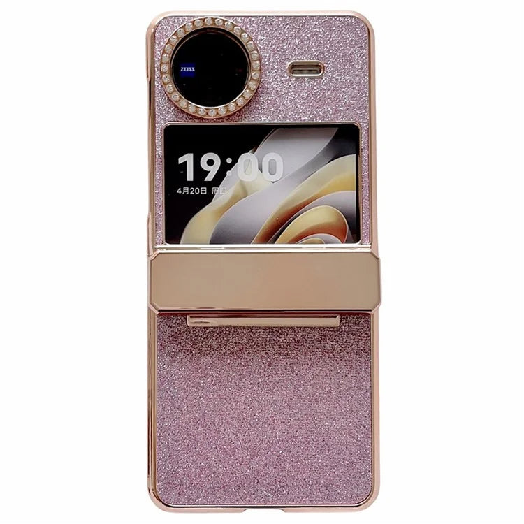 For vivo X Flip Glitter Bling Phone Case PU Leather+Hard PC Back Cover
