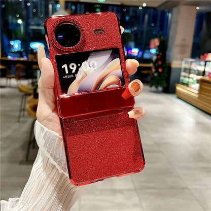 For vivo X Flip Glitter Bling Phone Case PU Leather+Hard PC Back Cover
