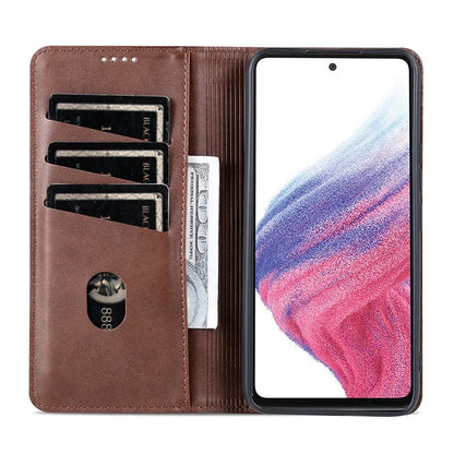 AZNS For Samsung Galaxy A05s 4G PU Leather Cover Stand Magnetic Adsorption Phone Case