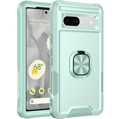 For Google Pixel 8a Case Slim-Fit Hard PC+Silicone Rotatable Kickstand Protective Cover