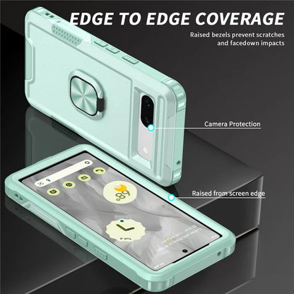 For Google Pixel 8a Case Slim-Fit Hard PC+Silicone Rotatable Kickstand Protective Cover
