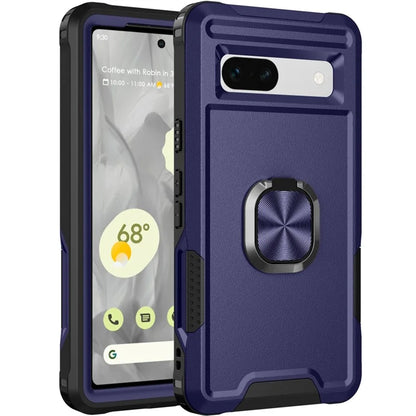For Google Pixel 8a Case Slim-Fit Hard PC+Silicone Rotatable Kickstand Protective Cover
