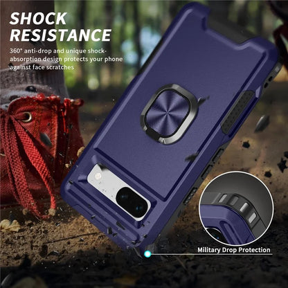 For Google Pixel 8a Case Slim-Fit Hard PC+Silicone Rotatable Kickstand Protective Cover