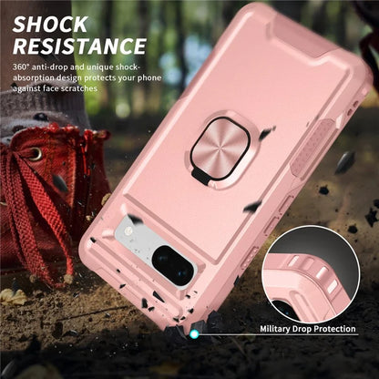 For Google Pixel 8a Case Slim-Fit Hard PC+Silicone Rotatable Kickstand Protective Cover