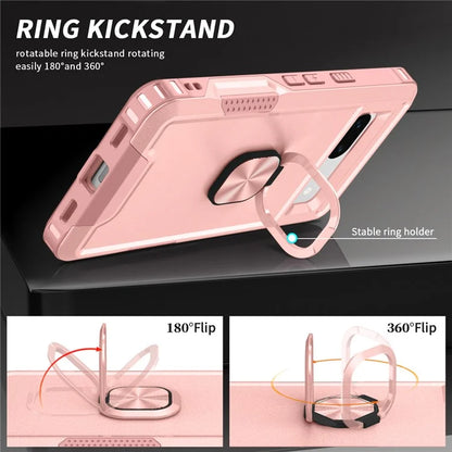 For Google Pixel 8a Case Slim-Fit Hard PC+Silicone Rotatable Kickstand Protective Cover