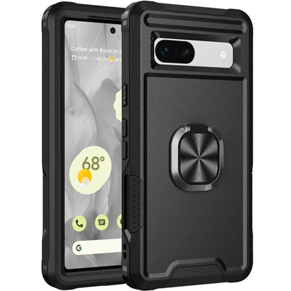 For Google Pixel 8a Case Slim-Fit Hard PC+Silicone Rotatable Kickstand Protective Cover