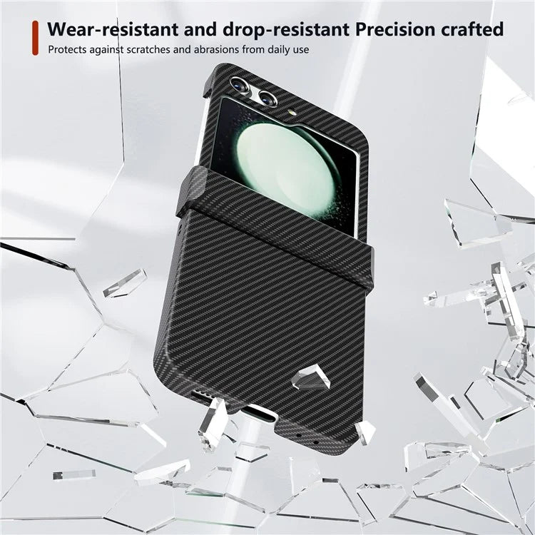 For Samsung Galaxy Z Flip5 5G Case Hard PC Carbon Fiber Texture Phone Cover