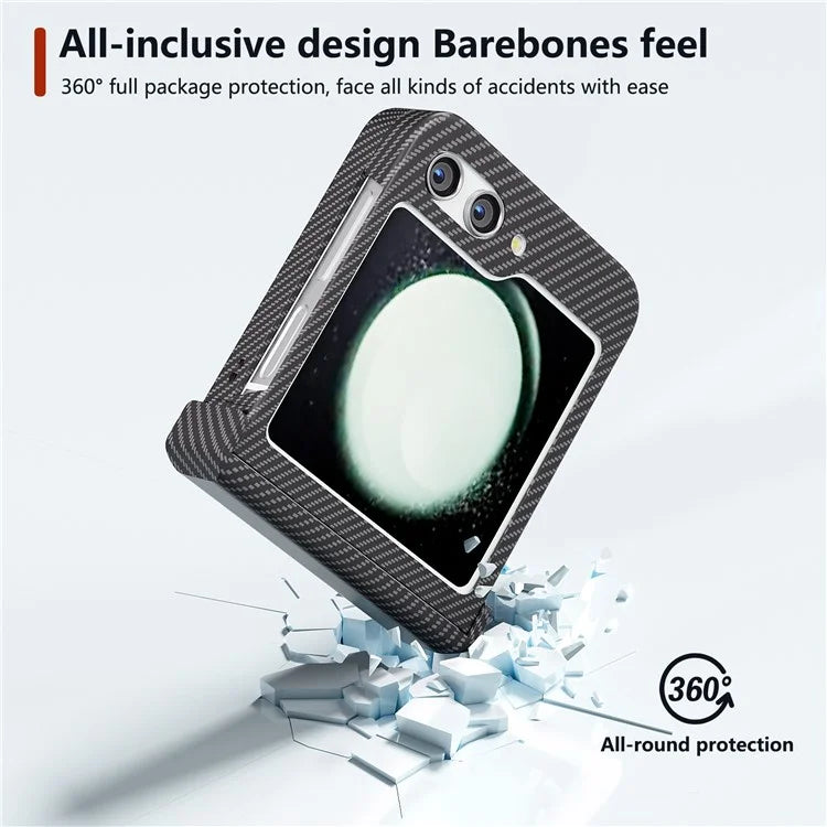 For Samsung Galaxy Z Flip5 5G Case Hard PC Carbon Fiber Texture Phone Cover
