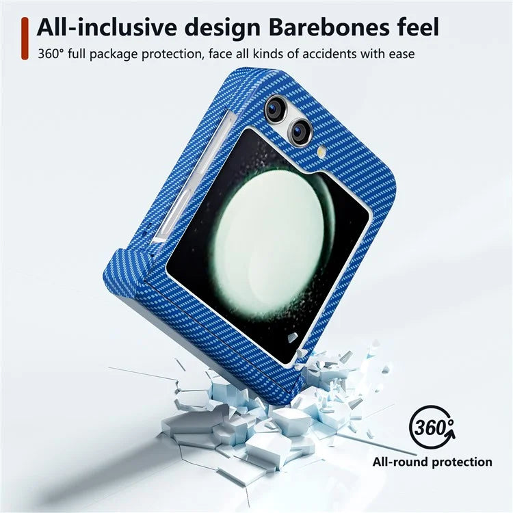 For Samsung Galaxy Z Flip5 5G Case Hard PC Carbon Fiber Texture Phone Cover