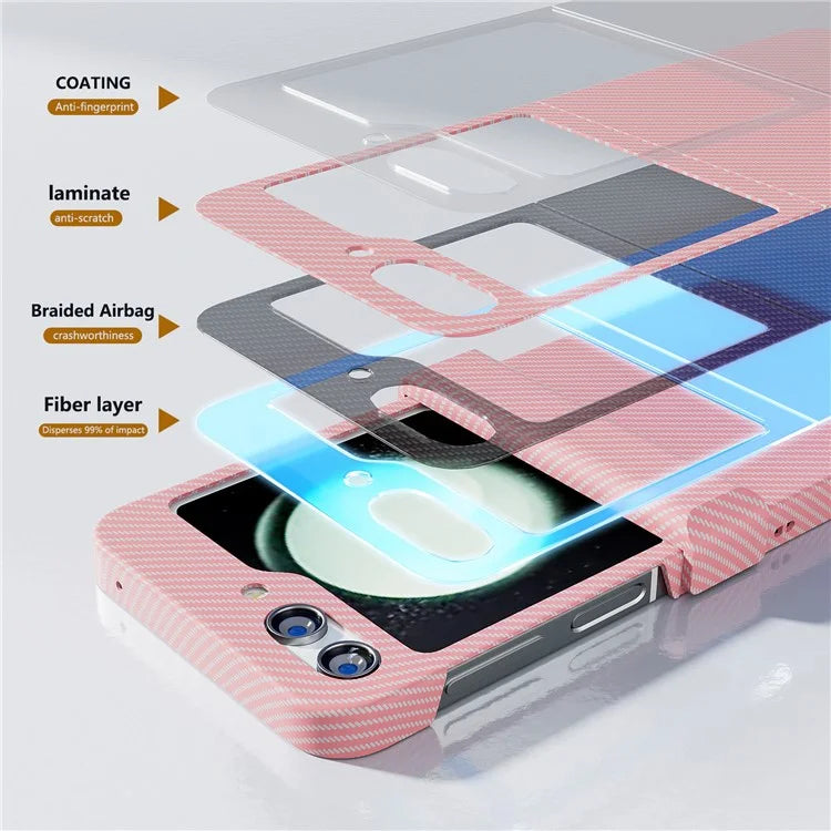 For Samsung Galaxy Z Flip5 5G Case Hard PC Carbon Fiber Texture Phone Cover