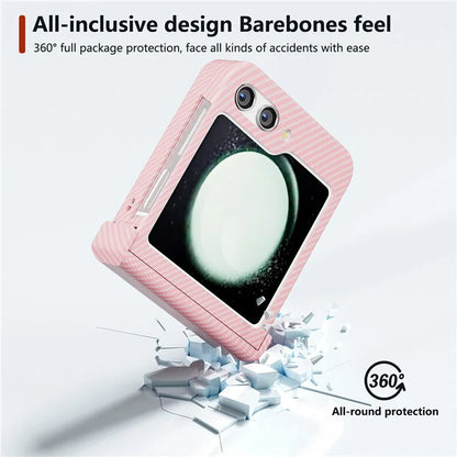 For Samsung Galaxy Z Flip5 5G Case Hard PC Carbon Fiber Texture Phone Cover