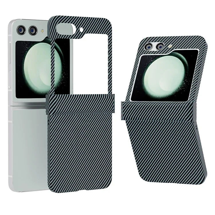 For Samsung Galaxy Z Flip5 5G Case Hard PC Carbon Fiber Texture Phone Cover