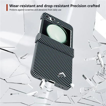 For Samsung Galaxy Z Flip5 5G Case Hard PC Carbon Fiber Texture Phone Cover