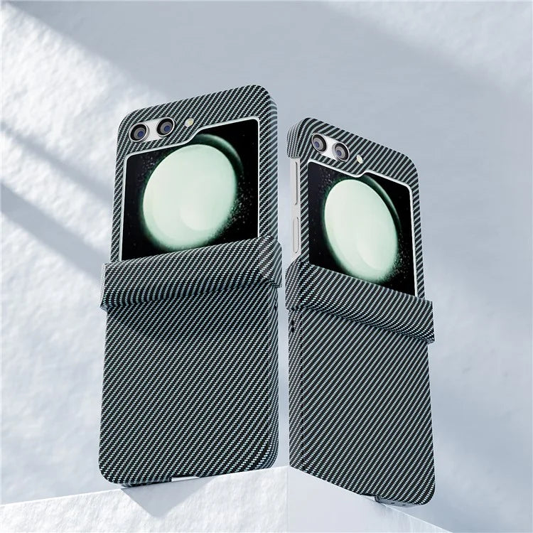 For Samsung Galaxy Z Flip5 5G Case Hard PC Carbon Fiber Texture Phone Cover