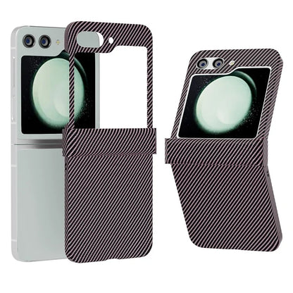 For Samsung Galaxy Z Flip5 5G Case Hard PC Carbon Fiber Texture Phone Cover