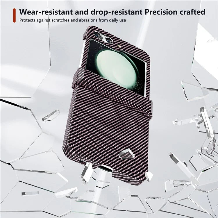 For Samsung Galaxy Z Flip5 5G Case Hard PC Carbon Fiber Texture Phone Cover