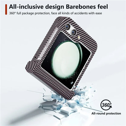 For Samsung Galaxy Z Flip5 5G Case Hard PC Carbon Fiber Texture Phone Cover