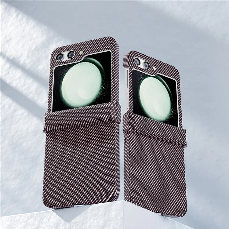 For Samsung Galaxy Z Flip5 5G Case Hard PC Carbon Fiber Texture Phone Cover