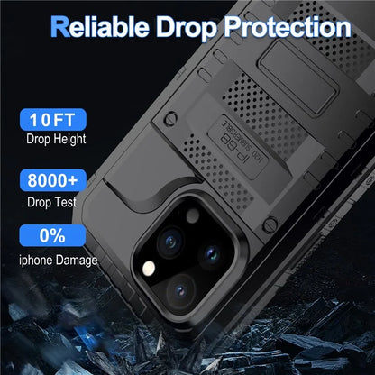 For iPhone 15 Pro Max IP68 Waterproof Case Anti-drop Phone Cover with Screen Protector