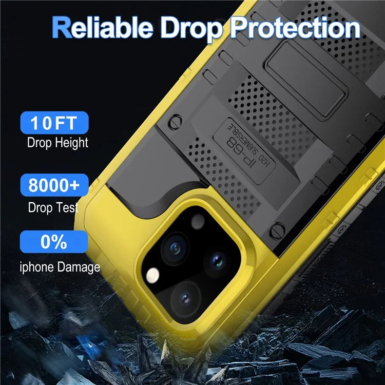 For iPhone 15 Pro Max IP68 Waterproof Case Anti-drop Phone Cover with Screen Protector