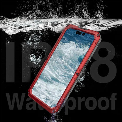 IP68 Waterproof Phone Case for iPhone 15 Pro PC+Silicone Cover with Screen Protector