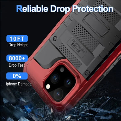 IP68 Waterproof Phone Case for iPhone 15 Pro PC+Silicone Cover with Screen Protector