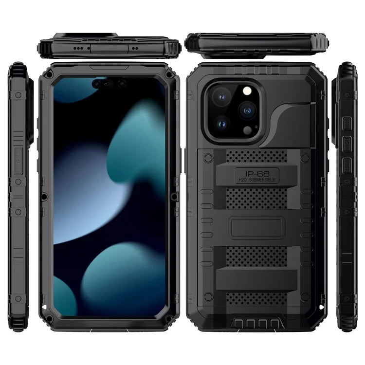 IP68 Waterproof Phone Case for iPhone 15 Pro PC+Silicone Cover with Screen Protector