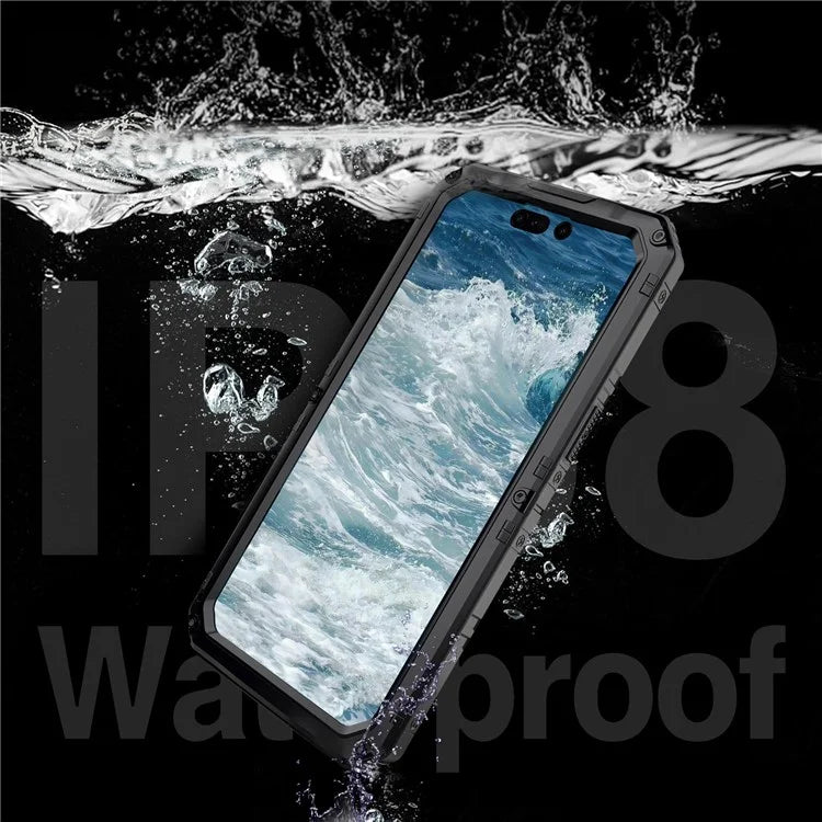 IP68 Waterproof Phone Case for iPhone 15 Pro PC+Silicone Cover with Screen Protector
