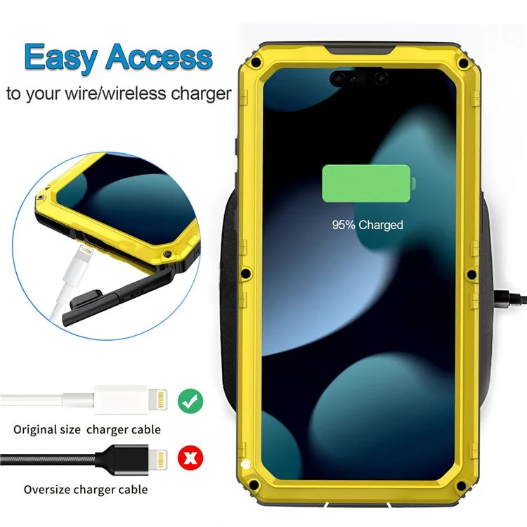IP68 Waterproof Phone Case for iPhone 15 Pro PC+Silicone Cover with Screen Protector