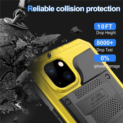For iPhone 15 IP68 Waterproof Case Drop-proof PC+Silicone Cover with Screen Protector
