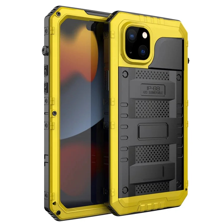 For iPhone 15 IP68 Waterproof Case Drop-proof PC+Silicone Cover with Screen Protector