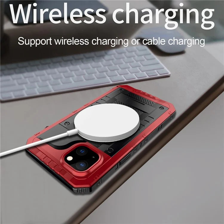 For iPhone 15 IP68 Waterproof Case Drop-proof PC+Silicone Cover with Screen Protector