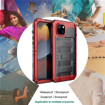 For iPhone 15 IP68 Waterproof Case Drop-proof PC+Silicone Cover with Screen Protector