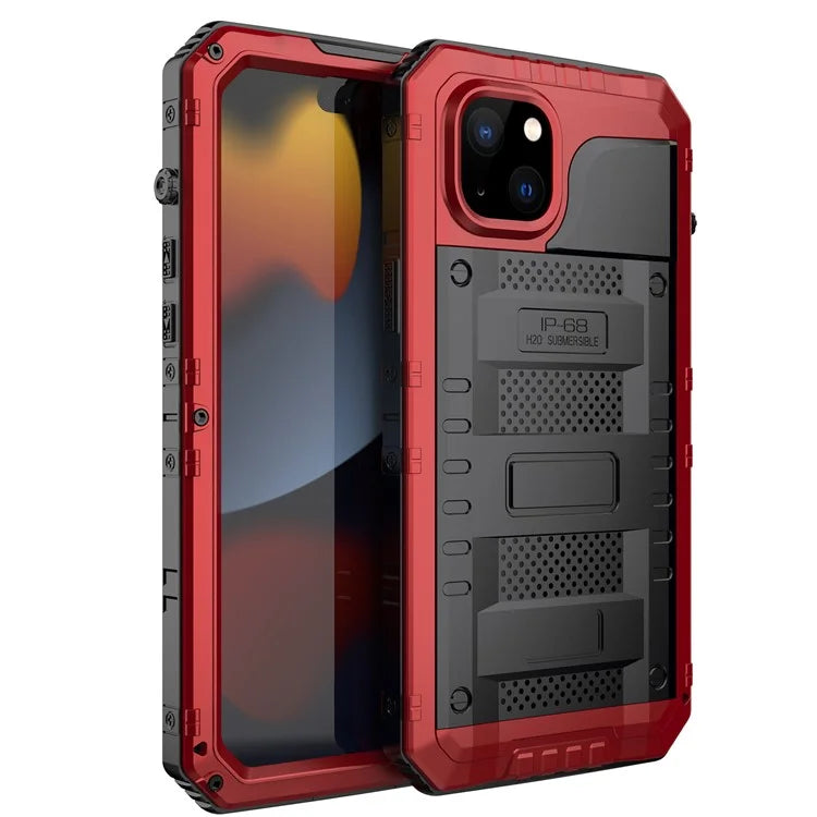 For iPhone 15 IP68 Waterproof Case Drop-proof PC+Silicone Cover with Screen Protector