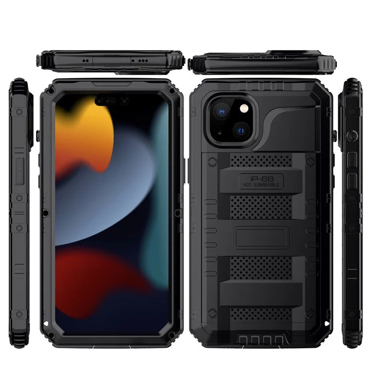 For iPhone 15 IP68 Waterproof Case Drop-proof PC+Silicone Cover with Screen Protector