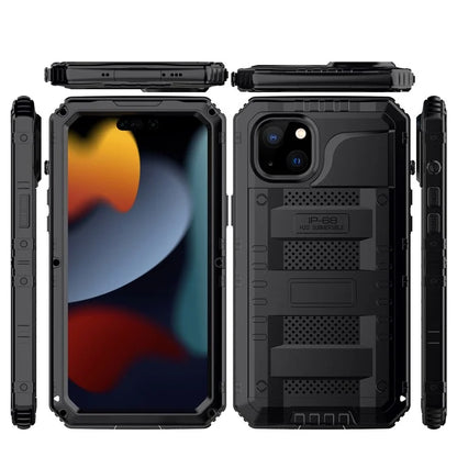 For iPhone 15 IP68 Waterproof Case Drop-proof PC+Silicone Cover with Screen Protector