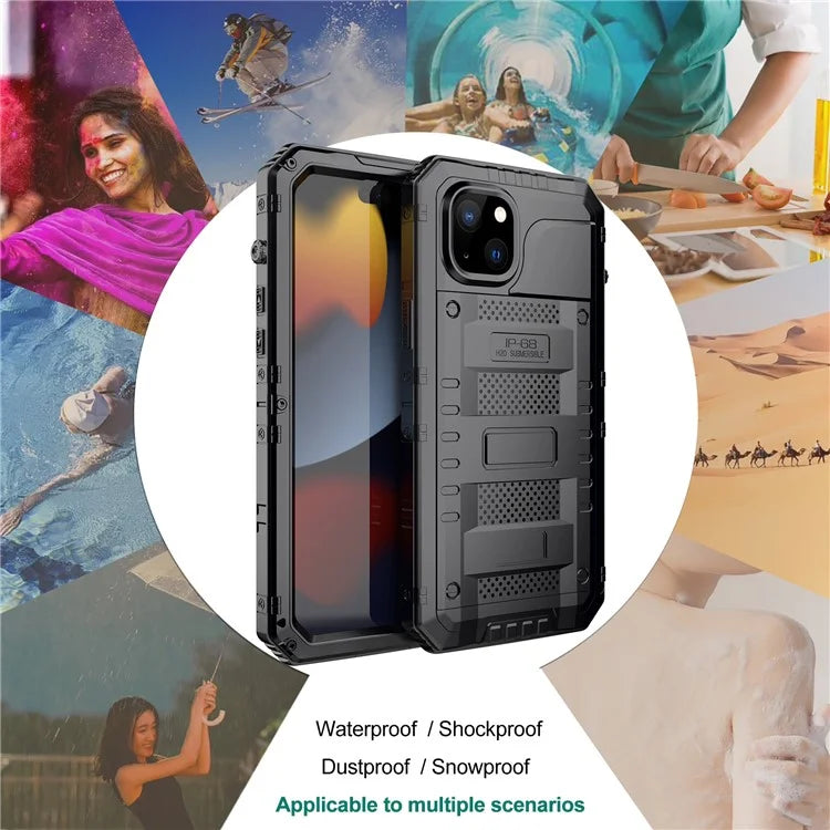 For iPhone 15 Plus Phone Case IP68 Waterproof PC+Silicone Cover with Screen Protector