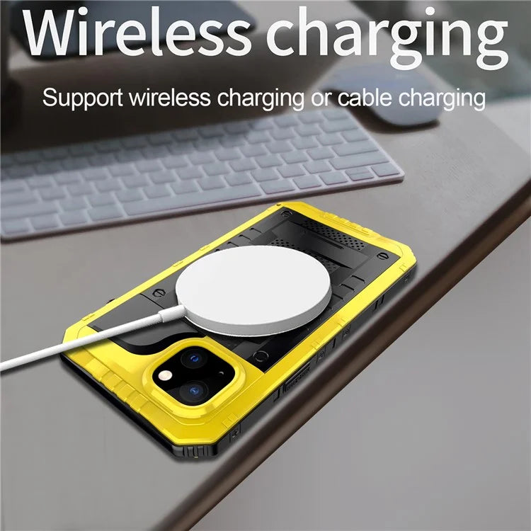 For iPhone 15 Plus Phone Case IP68 Waterproof PC+Silicone Cover with Screen Protector