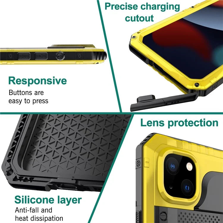 For iPhone 15 Plus Phone Case IP68 Waterproof PC+Silicone Cover with Screen Protector