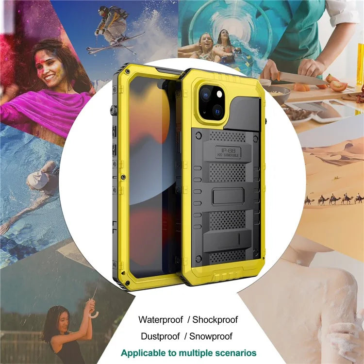 For iPhone 15 Plus Phone Case IP68 Waterproof PC+Silicone Cover with Screen Protector