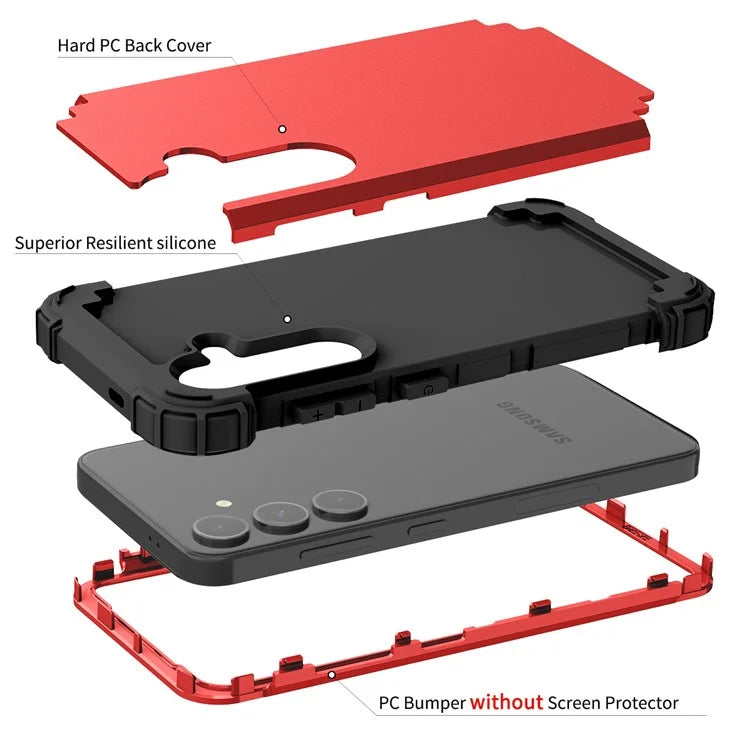 L-Style For Samsung Galaxy S24+ Case Drop-proof PC + Silicone Protective Back Cover
