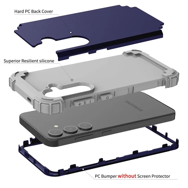 L-Style For Samsung Galaxy S24+ Case Drop-proof PC + Silicone Protective Back Cover